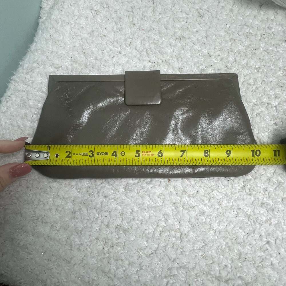 Latico Leather Frame Clutch Bag w Floral Lining 10” X 6” Buttery Soft Leather - Picture 10 of 10